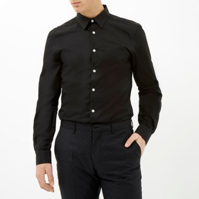 Black slim fit shirt
